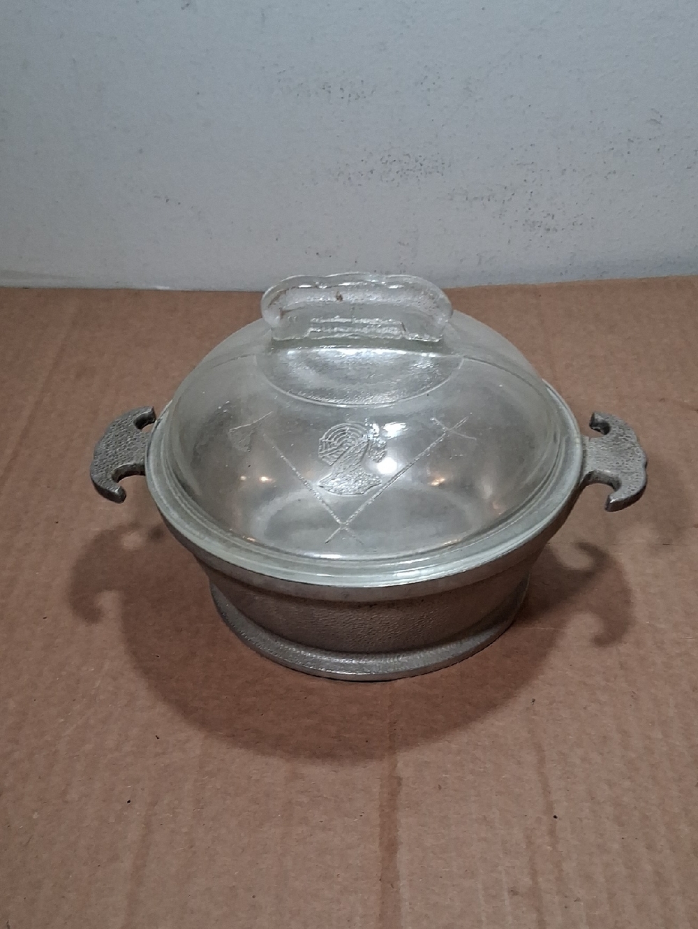 Vintage Aluminum GUARDIAN Serveware W/ Original Spartan Class Lid (chipped)
